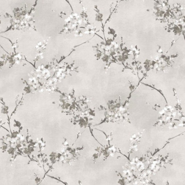 PAPEL DE PAREDE VALENTINE - RAMAGE - CINZA